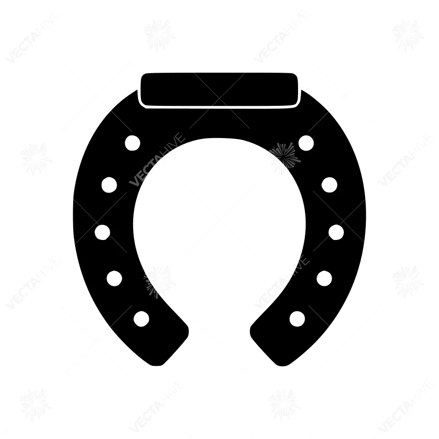 Black Horseshoe Icon - Simple Outline