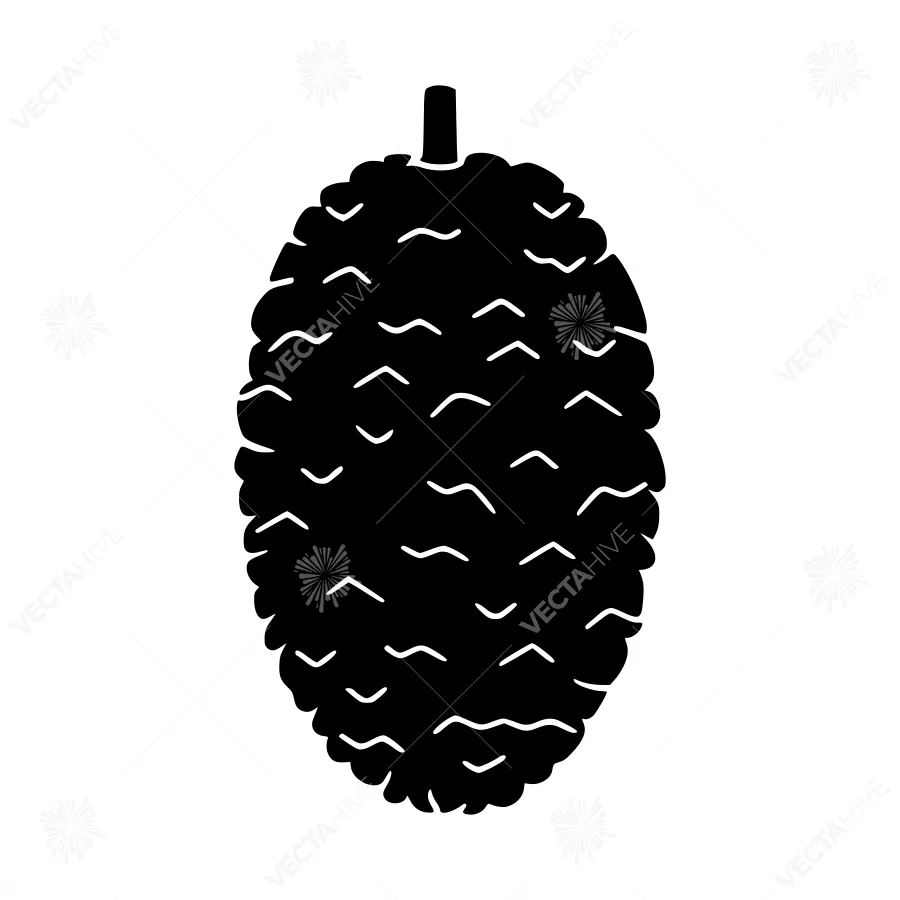 Black Pine Cone Silhouette Icon