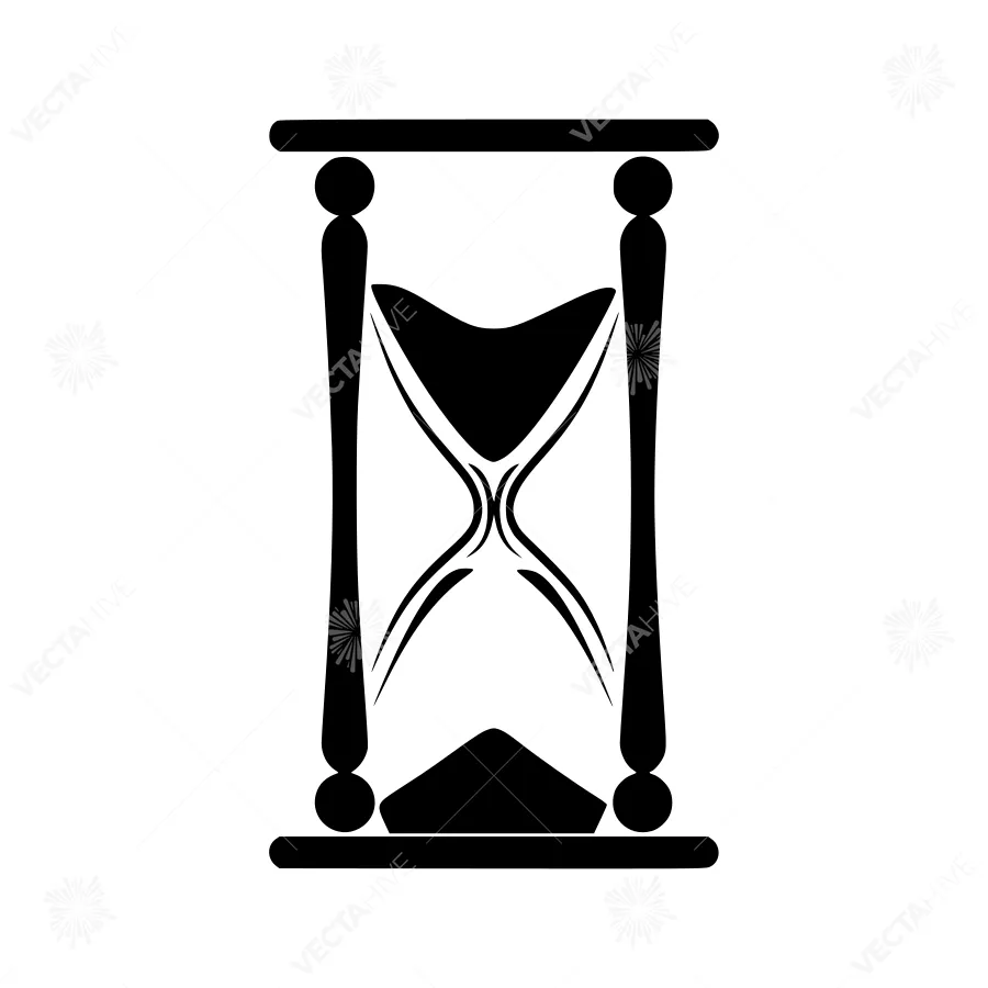 Black Sand Timer Icon - Time Concept