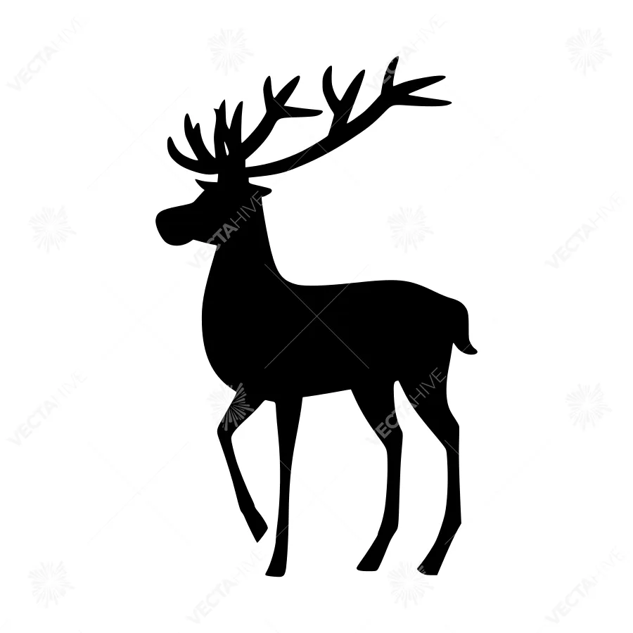 Black Silhouette Deer Graphic Vector