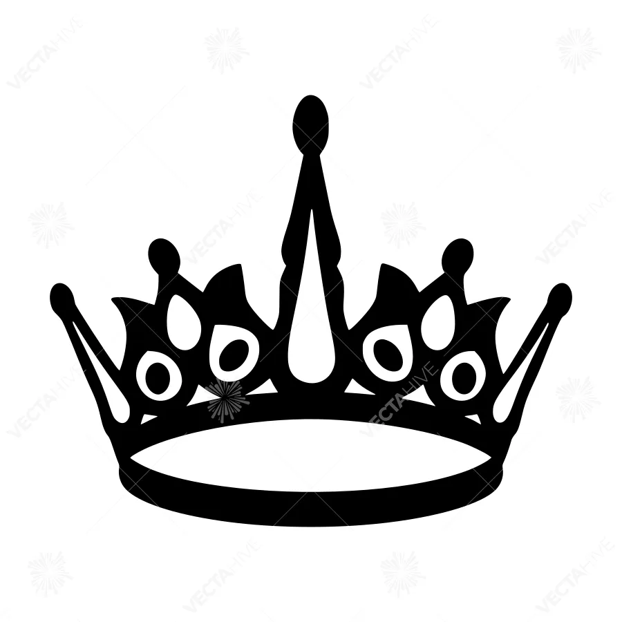Black Crown Silhouette Vector Icon