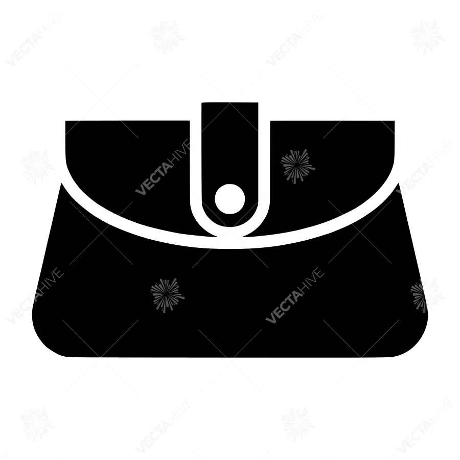 Black Handbag Icon - Vector Illustration