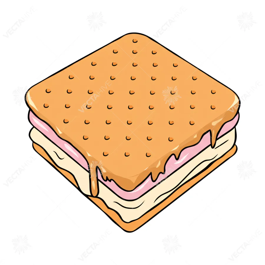 Cartoon Sandwich Illustration - Food Graphic