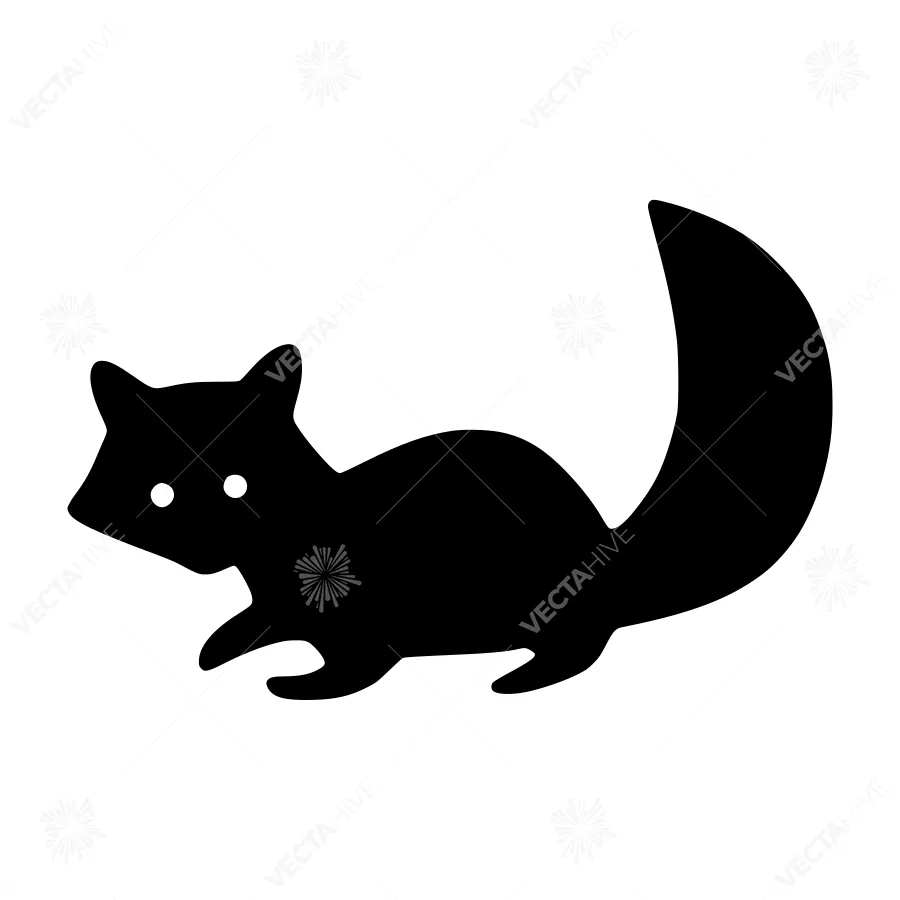 Silhouette Squirrel Vector Graphic