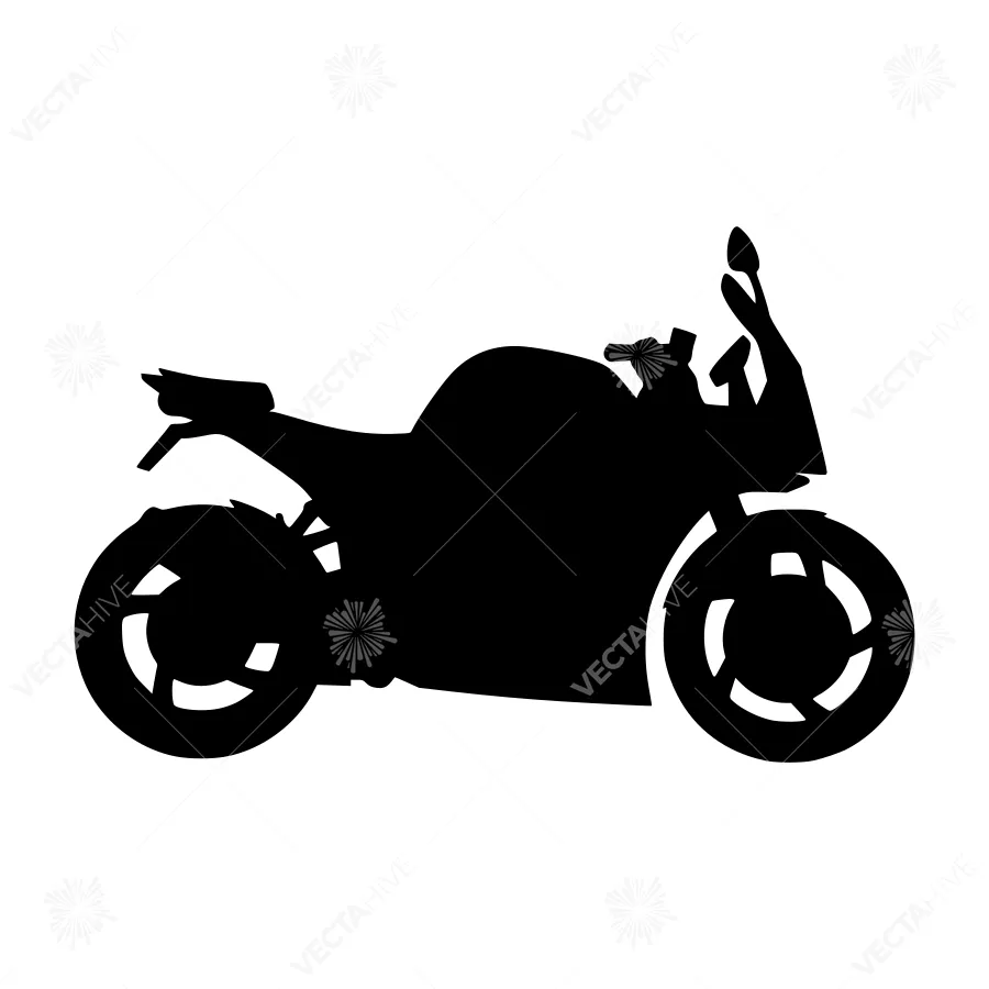 Black Motorcycle Silhouette Vector Graphic