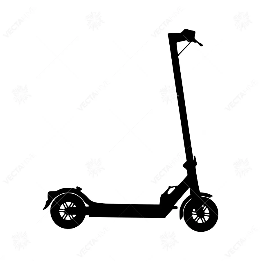 Black Electric Scooter Silhouette