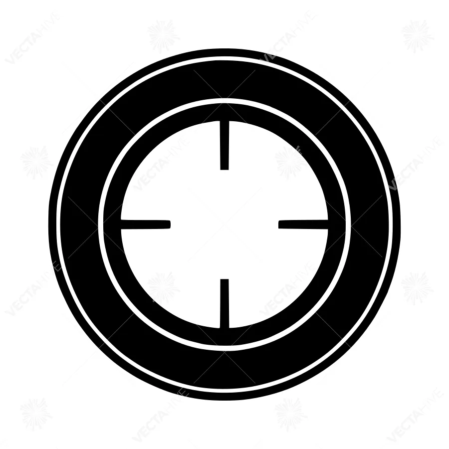 Black Target Icon - Minimalist Circle Design