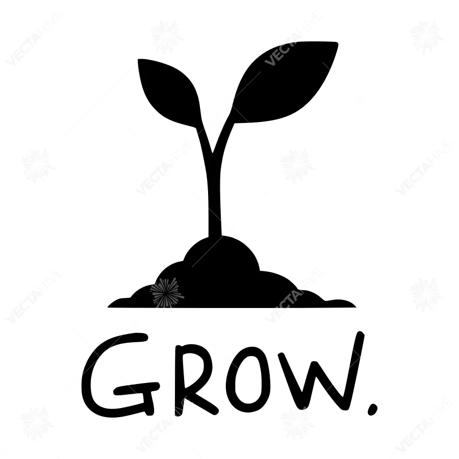 Grow Seedling Icon - Minimalist Vector Illustration