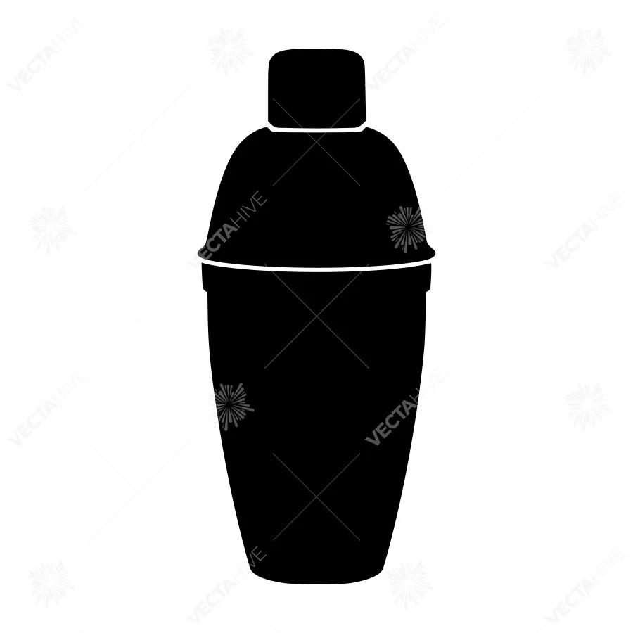 Silhouette Cocktail Shaker - Black on White