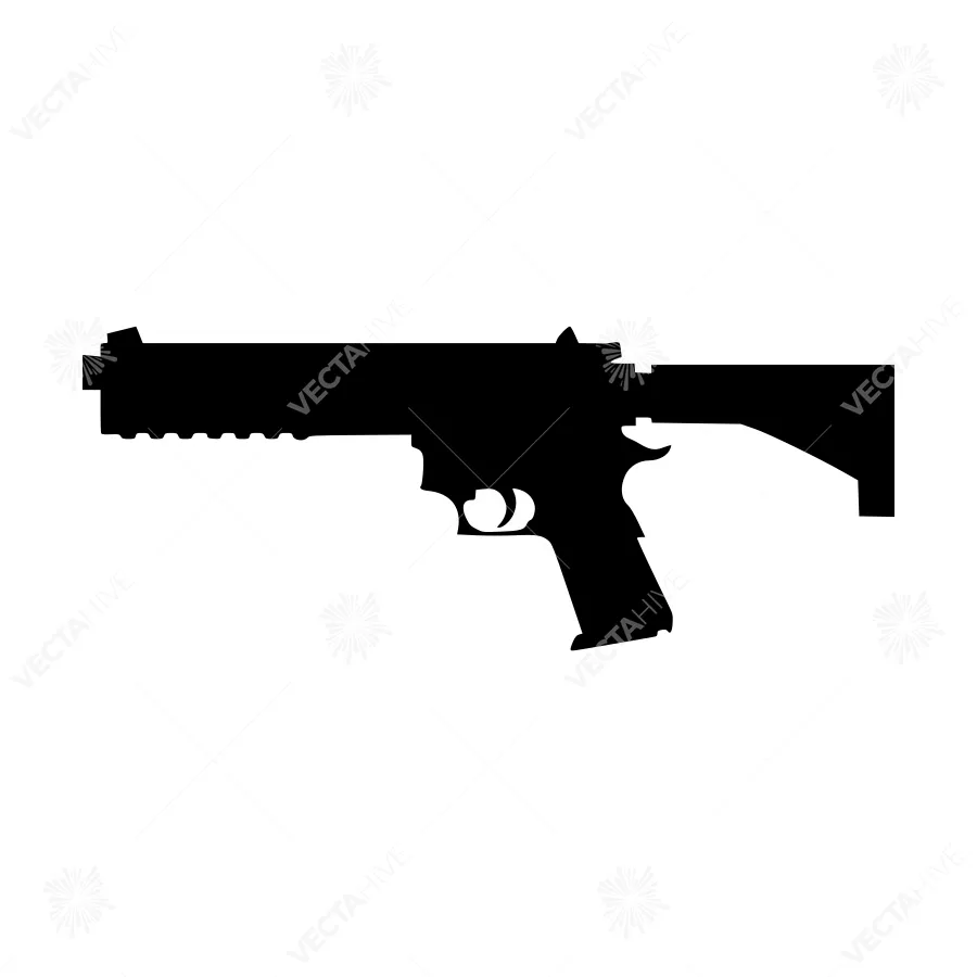 Black Silhouette Rifle Gun Vector Illustration