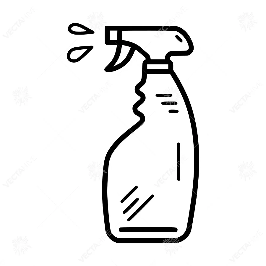 Spray Bottle Line Art Icon