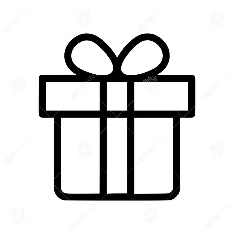 Gift Box Icon - Simple Line Art
