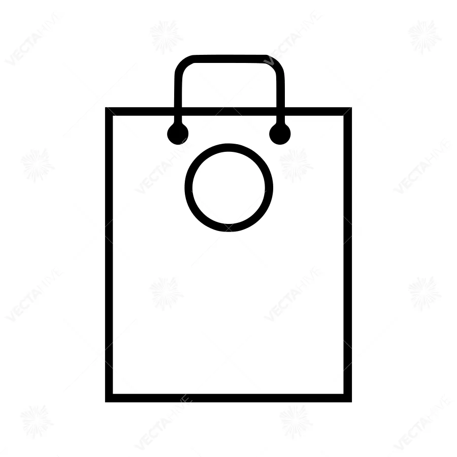 Simple Shopping Bag Icon - Line Art