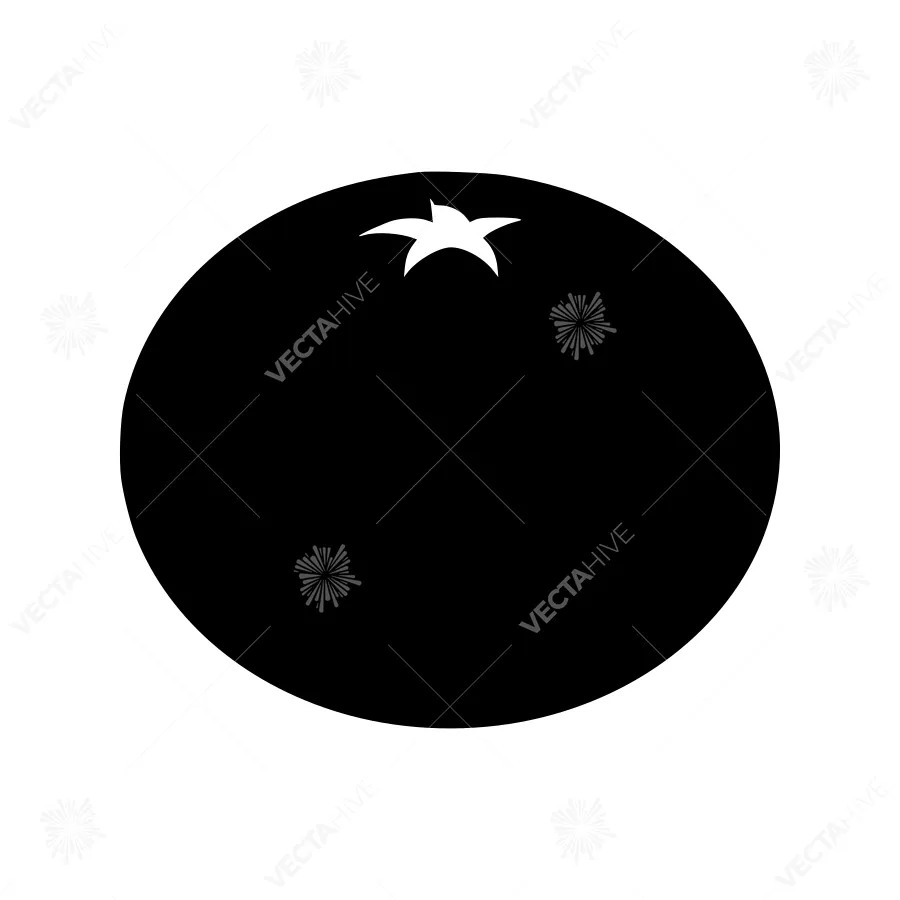 Black Fruit Icon - Minimalist Vector Graphic