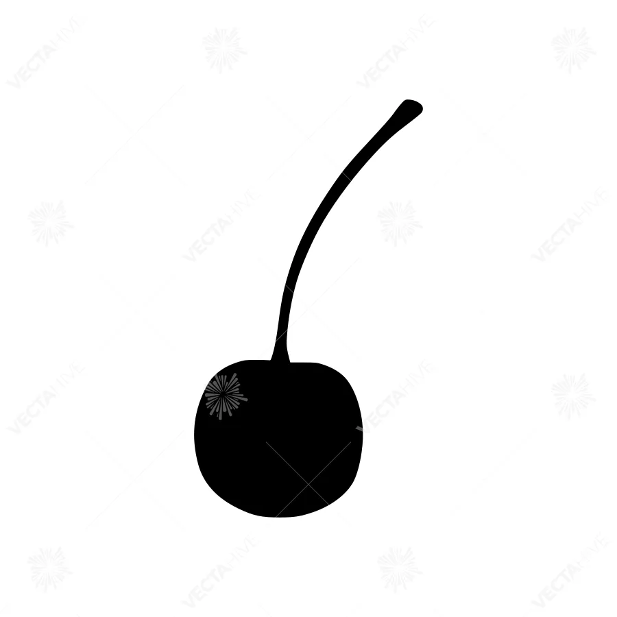 Cherry Silhouette Icon - Simple Vector Illustration