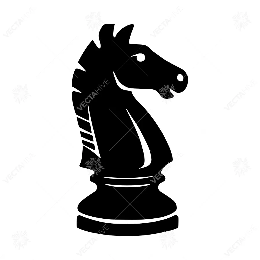Chess Knight Silhouette Vector Icon
