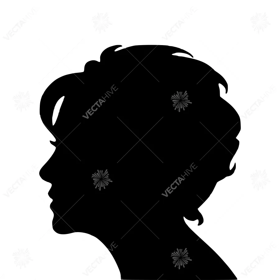Silhouette Head Profile - Black Outline