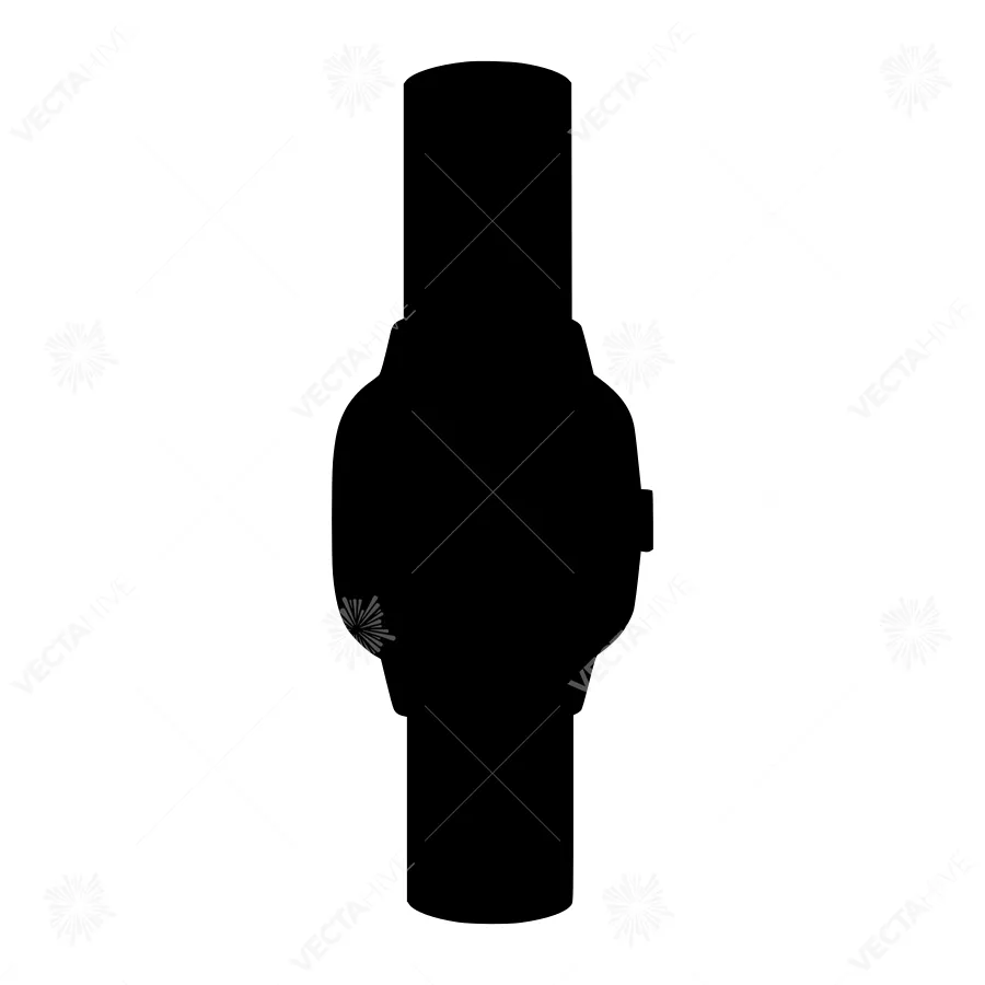 Silhouette Watch Icon - Black Outline