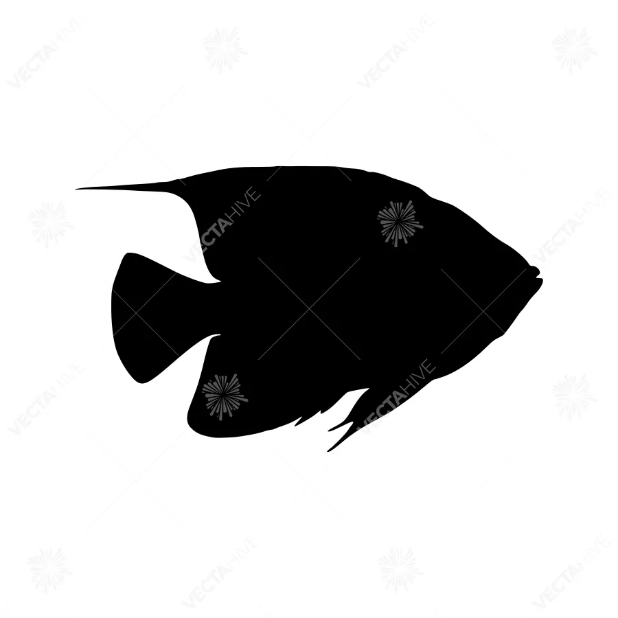 Silhouette Fish Graphic - Tropical Marine Life