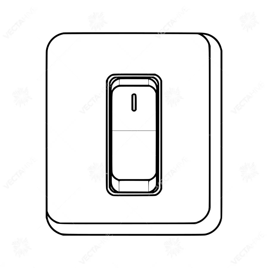 Outline Light Switch Icon - Minimalist Design