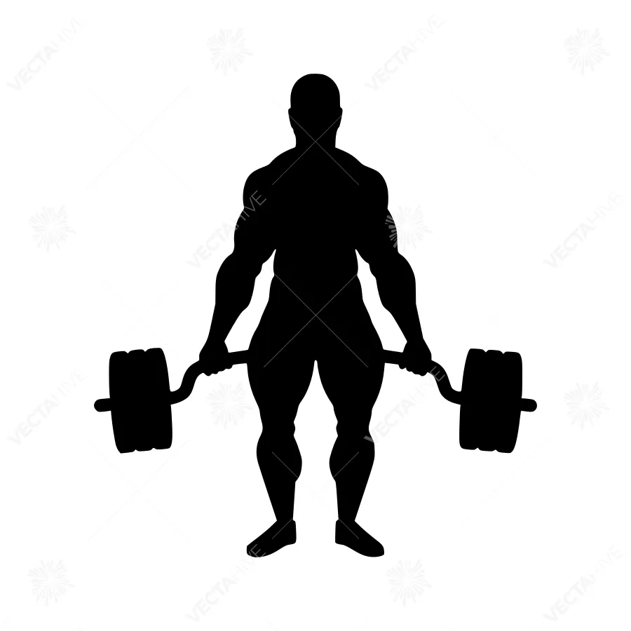 Silhouette Weightlifter Lifting Barbell