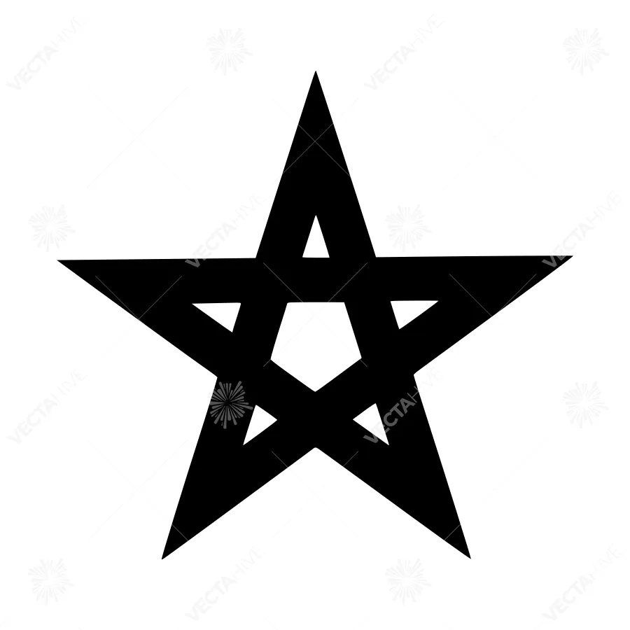 Black Star Icon - Simple Outline Vector