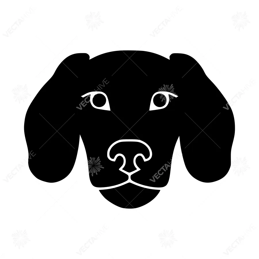 Dog Head Silhouette Vector Icon