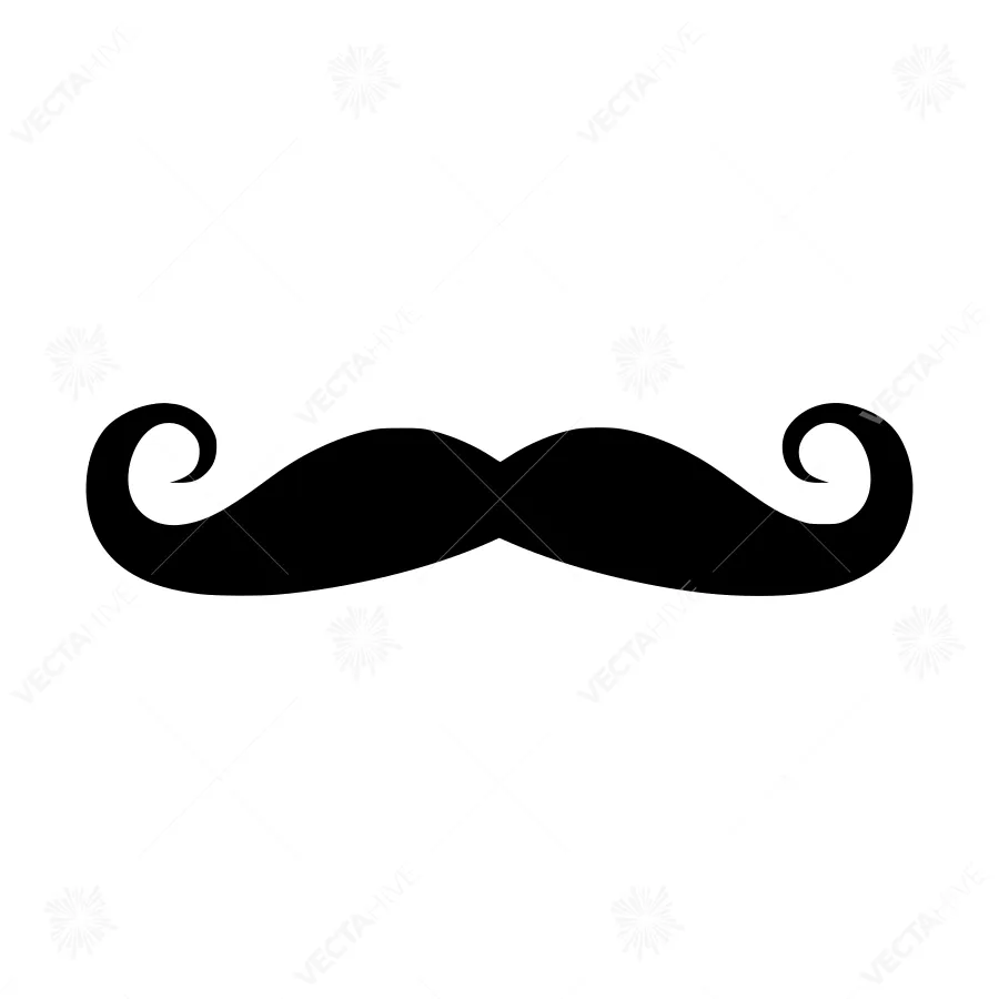 Black Mustache Icon - Vector Illustration