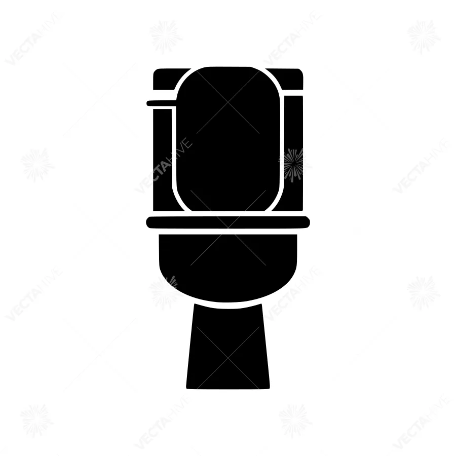 Toilet Icon - Simple Black Silhouette