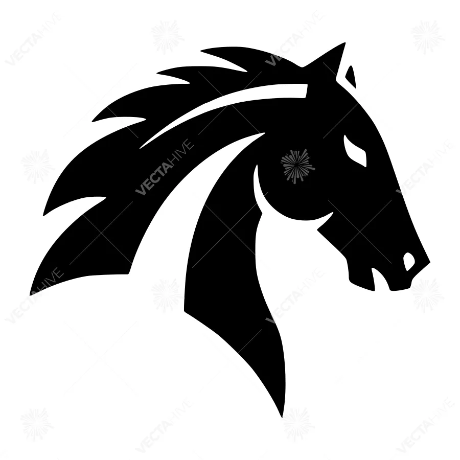 Black Horse Head Silhouette Vector Icon