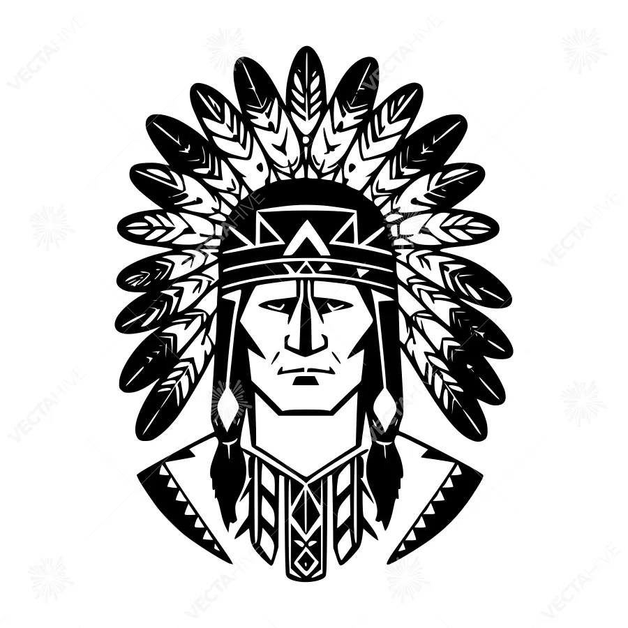 Native American Headdress Silhouette