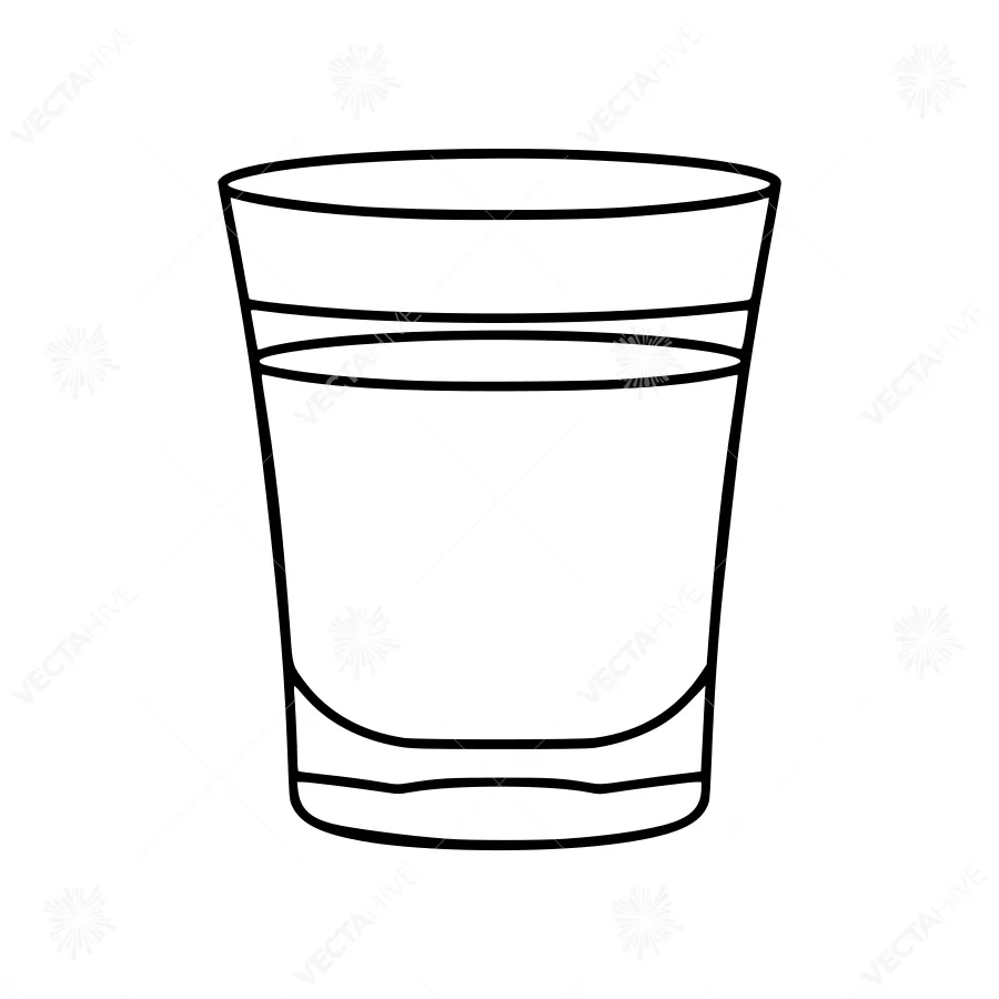 Line Art Glass of Water