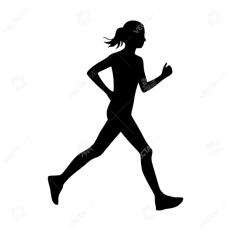 Silhouette Runner - Athletic Woman Running