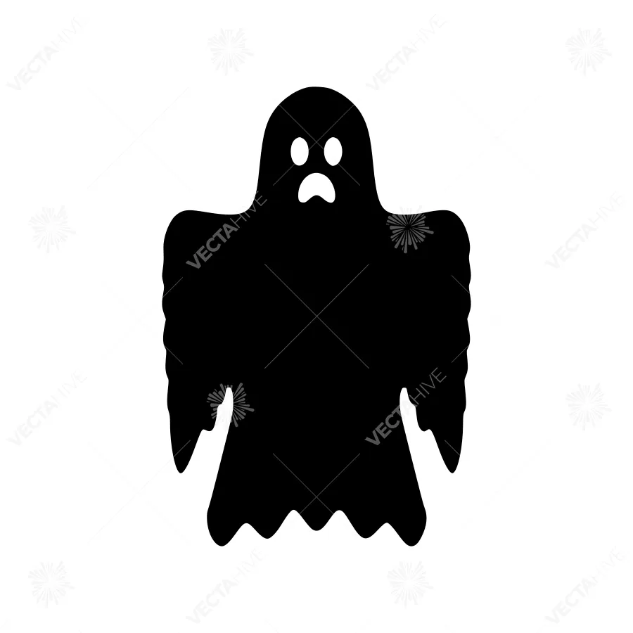 Black Ghost Icon - Simple Silhouette