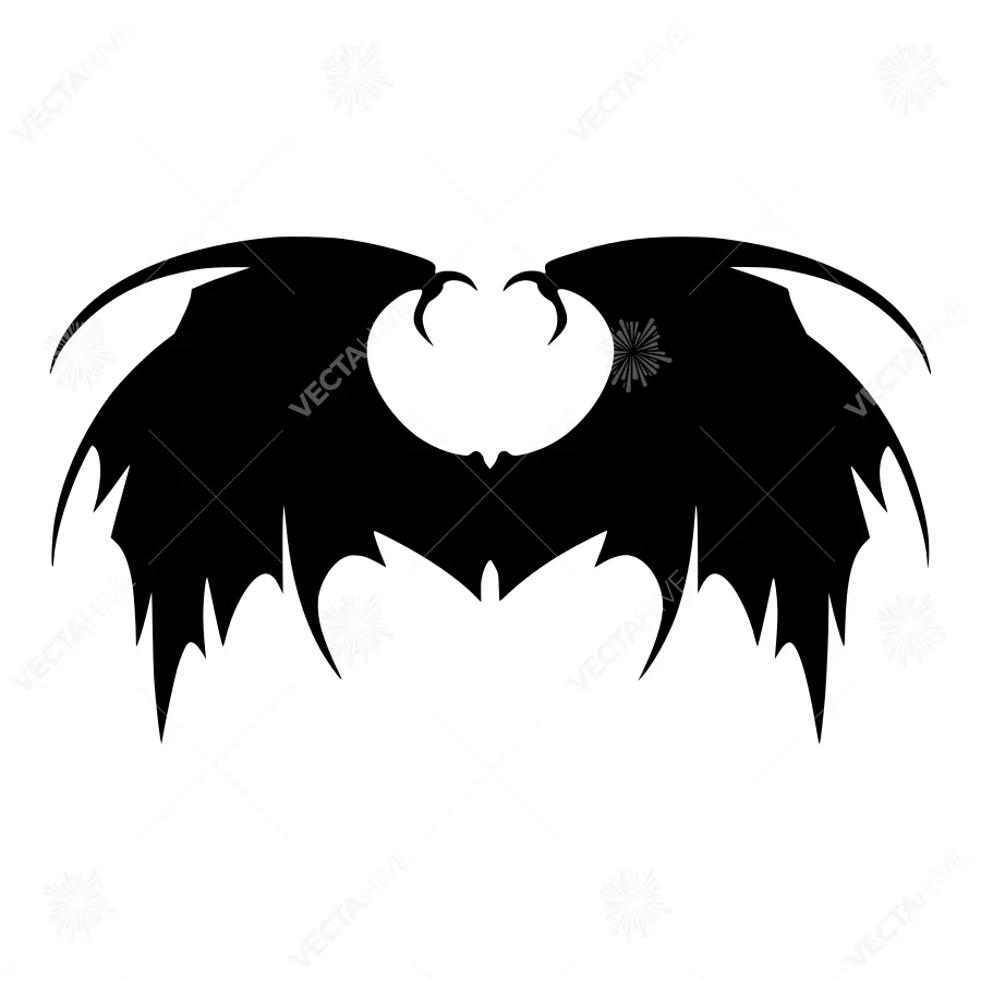 Black Bat Wings Silhouette Vector Graphic