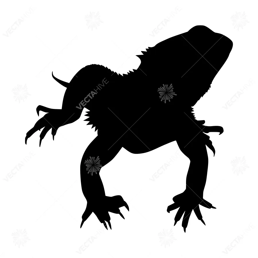 Black Gecko Silhouette Vector Graphic