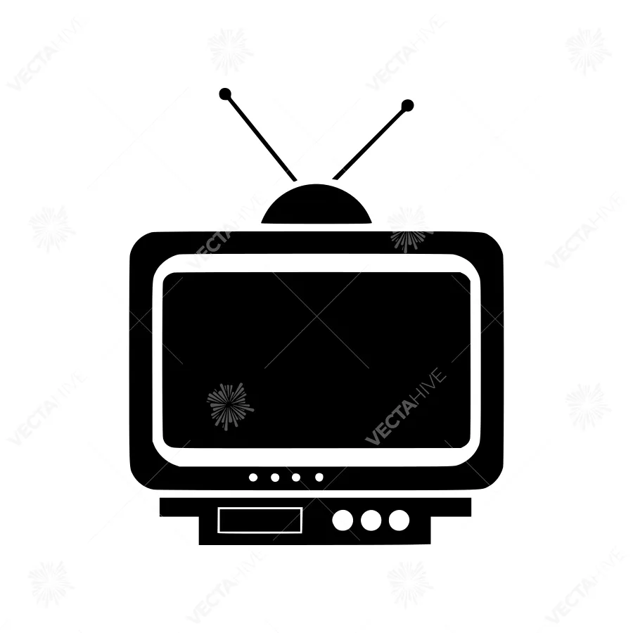 Black TV Icon - Television Symbol