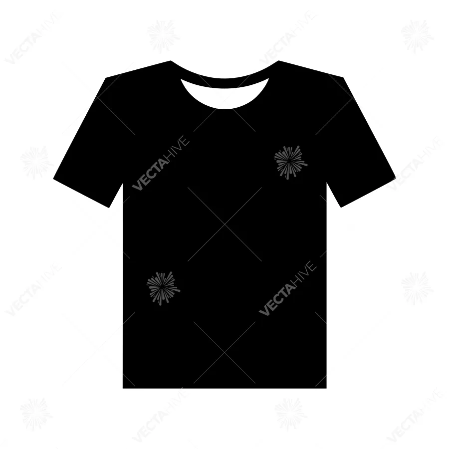 Black T-Shirt Icon - Vector Illustration
