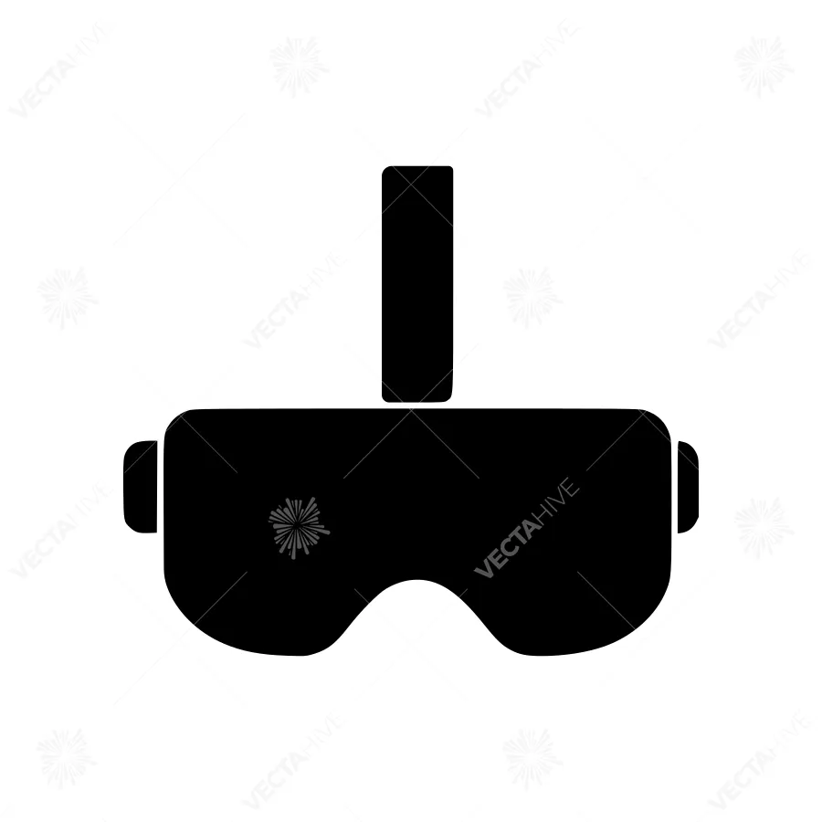 VR Headset Icon - Black Silhouette