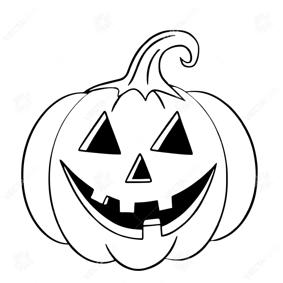 Black & White Jack-o'-Lantern Silhouette
