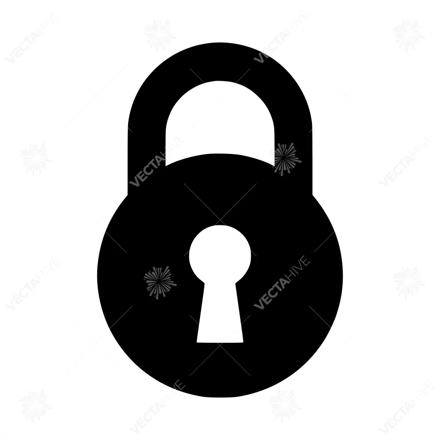 Black Lock Icon - Security Vector Illustration