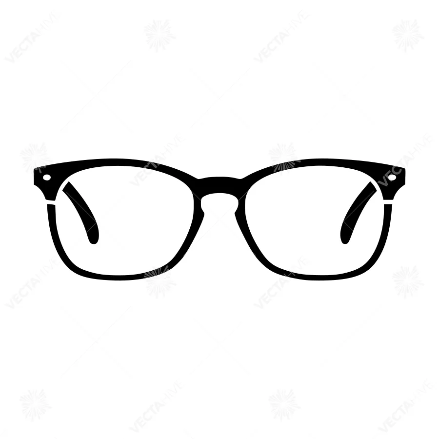 Black Glasses Icon - Vector Illustration