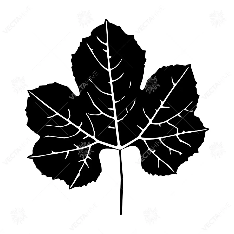 Black Leaf Silhouette Vector Graphic