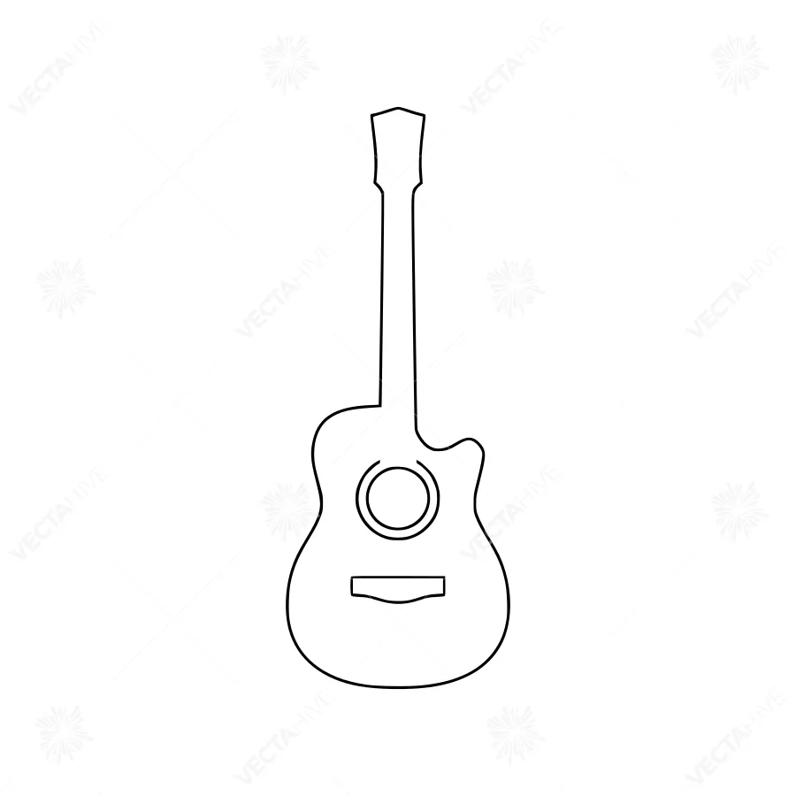 Line Art Acoustic Guitar Icon