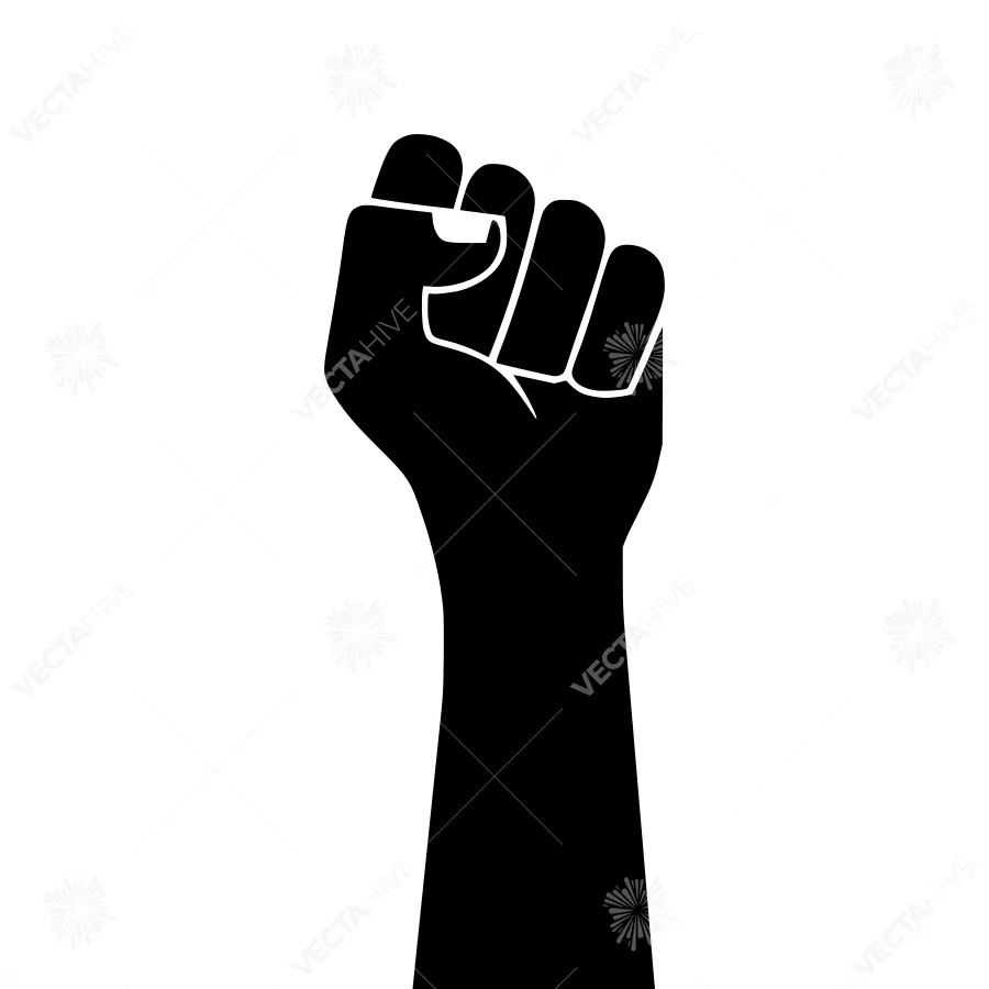 Raised Fist Silhouette - Symbol of Strength
