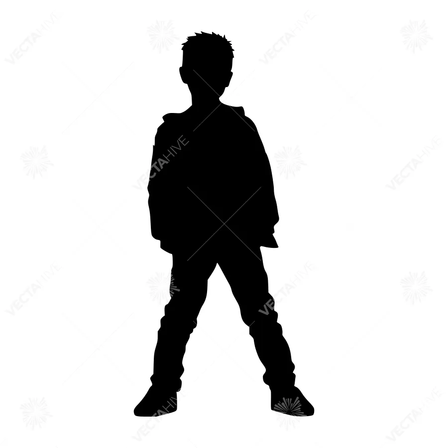 Silhouette Boy - Minimalist Child Figure