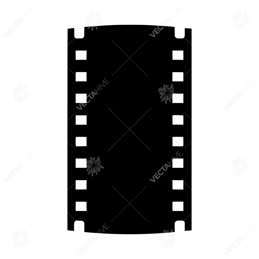 Film Reel Icon - Black Silhouette