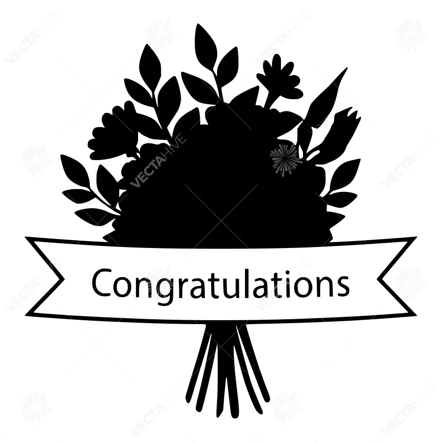 Silhouette Bouquet Congratulations Banner