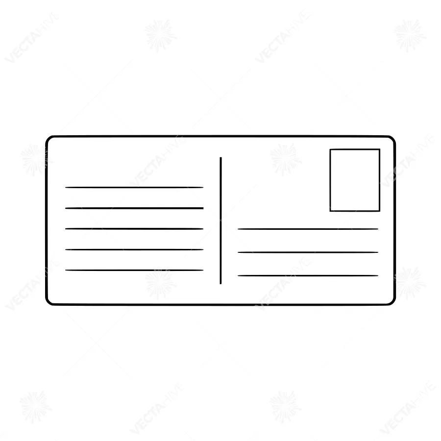 Line Art Postcard Illustration