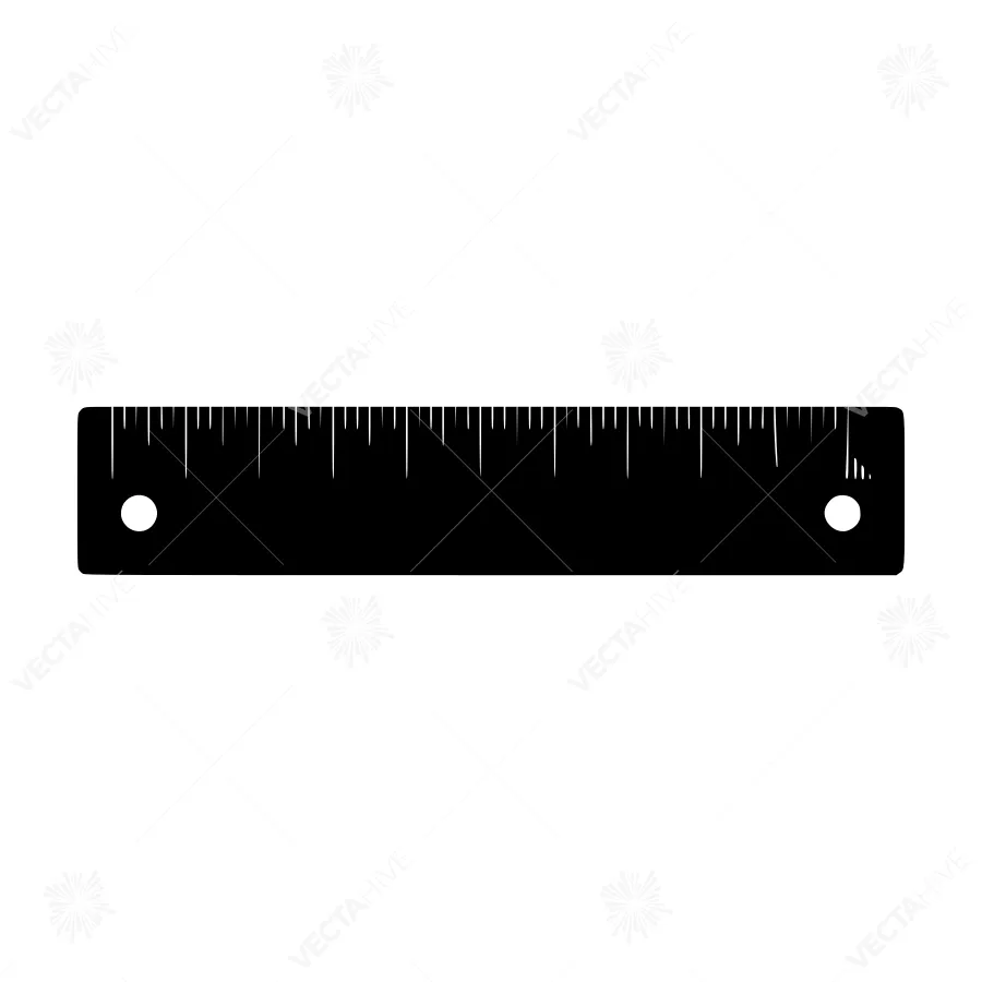 Black Ruler Vector Illustration
